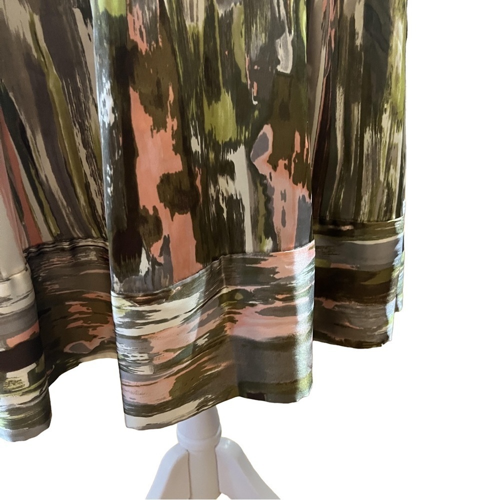 Calvin Klein Multi-Color Pleated A Line Midi Skirt Size 6 - Picture 5 of 10